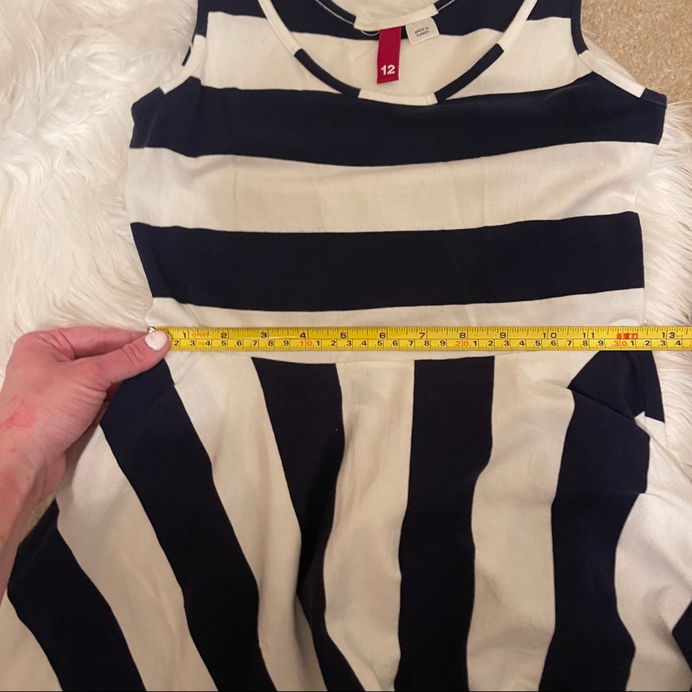 H&M Divided Navy & White Stripe Asymmetric Dress - Picture 9 of 10